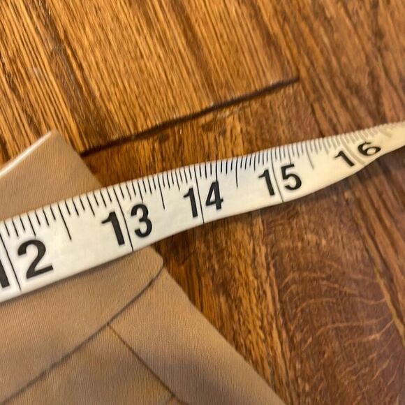 Mango high rise tan tapered straight leg trouser pants 4 - Picture 10 of 13